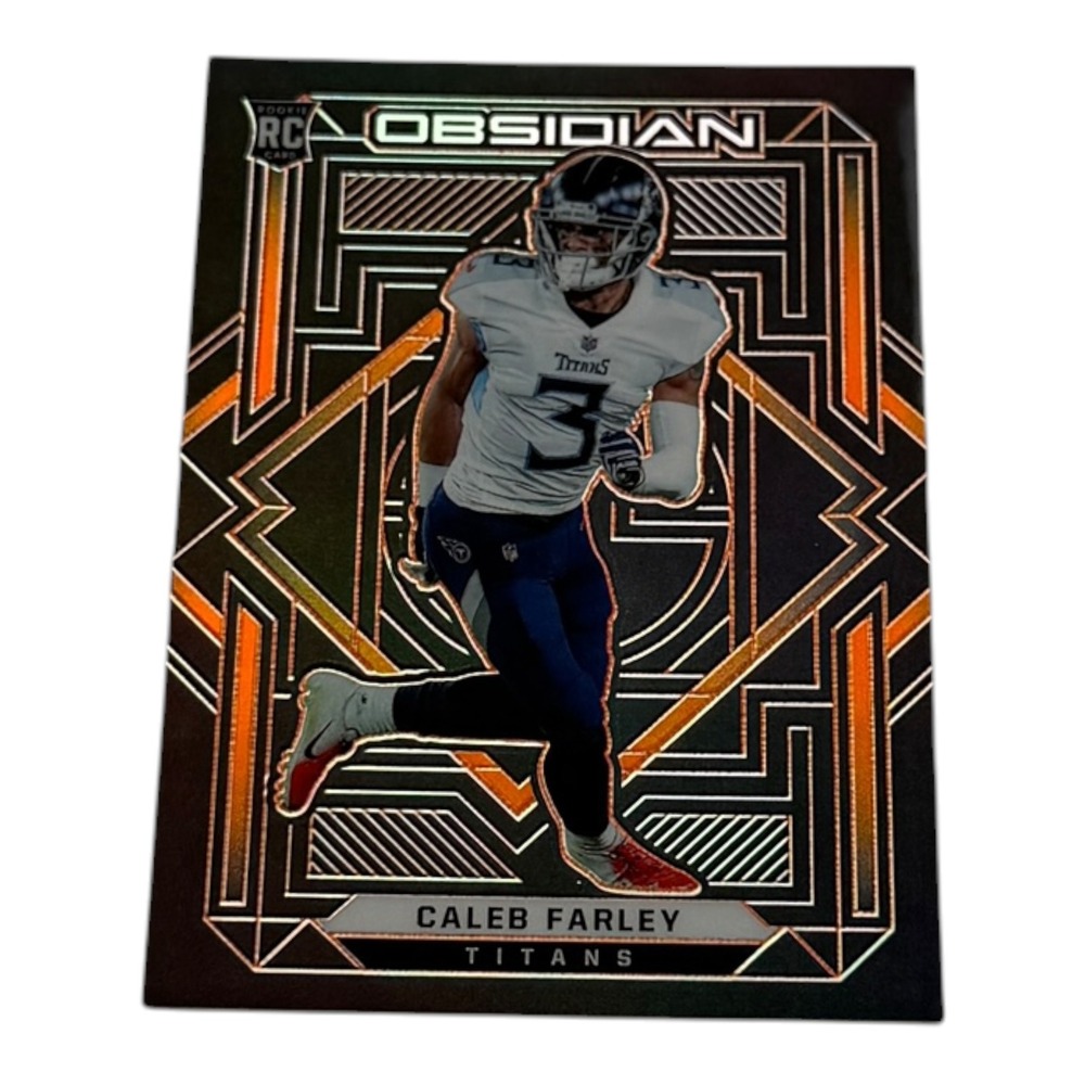 2021 Panini Obsidian Caleb Farley Rookie RC Orange Etch /75 #168 Titans NFL